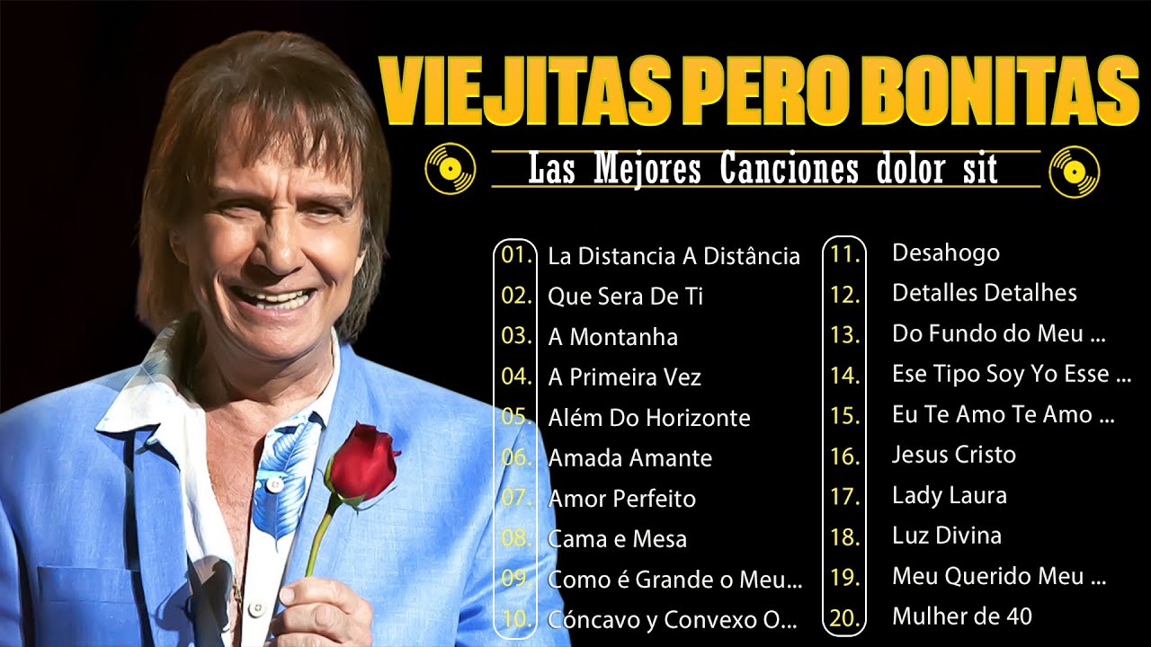 LAS 100 MEJORES BALADAS ROMANTICAS EN ESPANOL DE LOS 70 80 - ROBERTO CARLOS GREATEST HITS FULL ALBUM