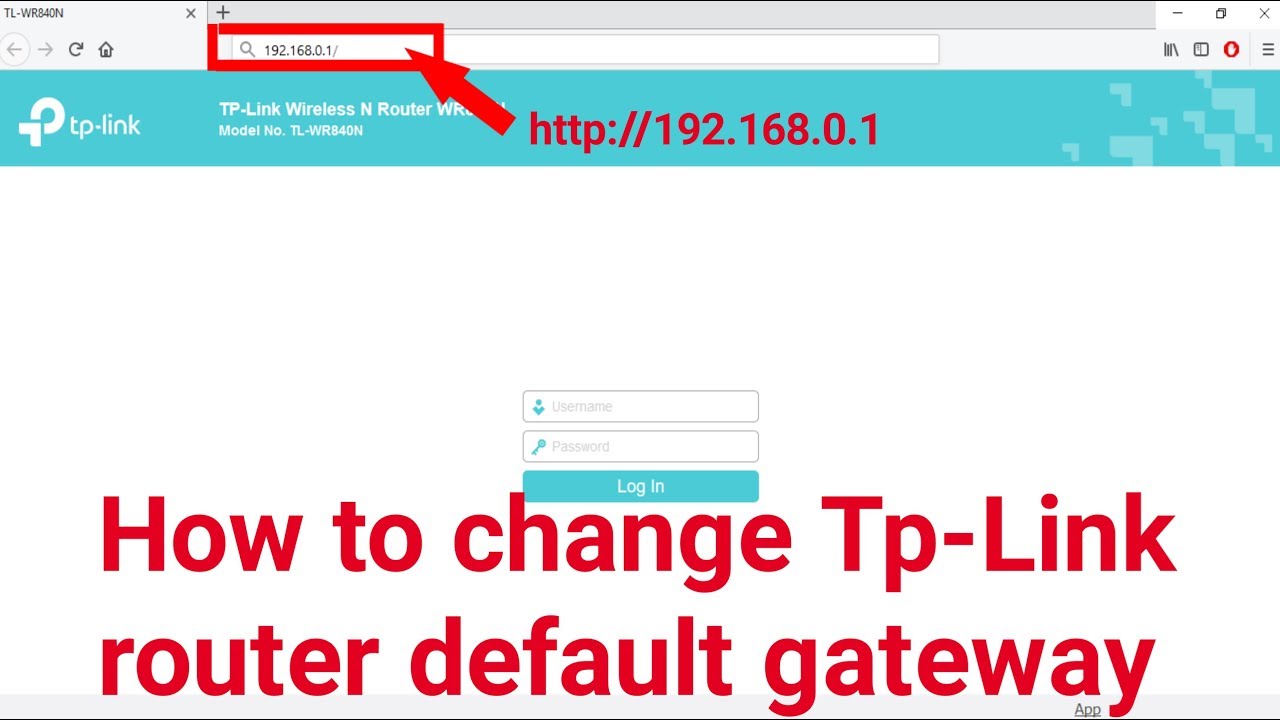 How to change Tp-Link router default gateway