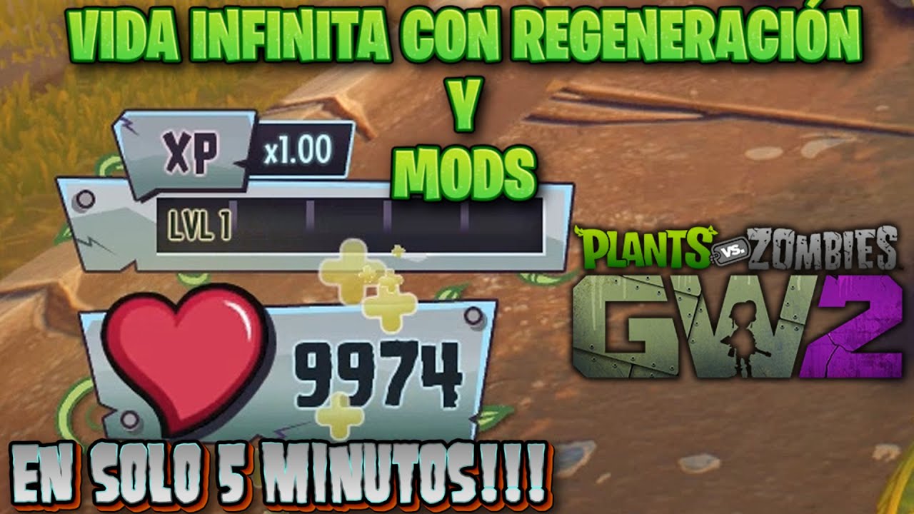 Cómo tener vida infinita con regeneración e instalar mods en PvZ GW2