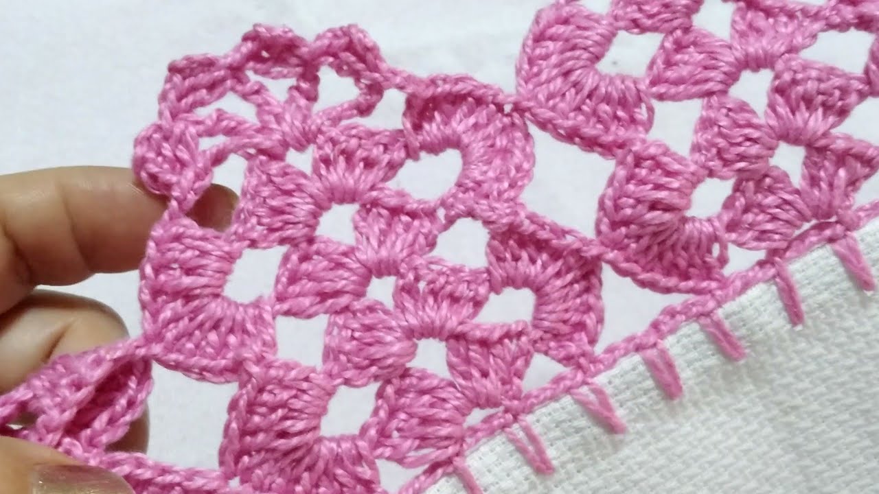 barrado/bico de crochê carreira única para pano de prato e toalhas #crochê #panodeprato #toalha #273