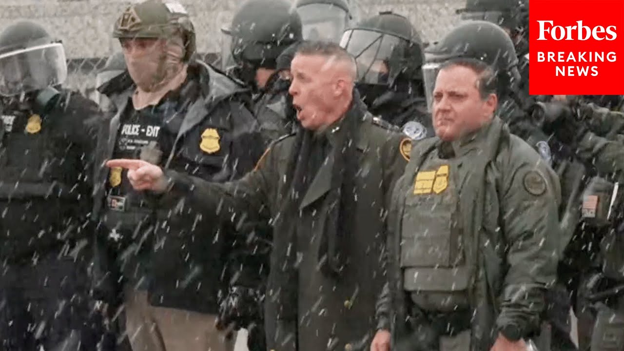 Gregory Bovino Appears With Federal Agents Outside Whipple Building In Minneapolis, MN