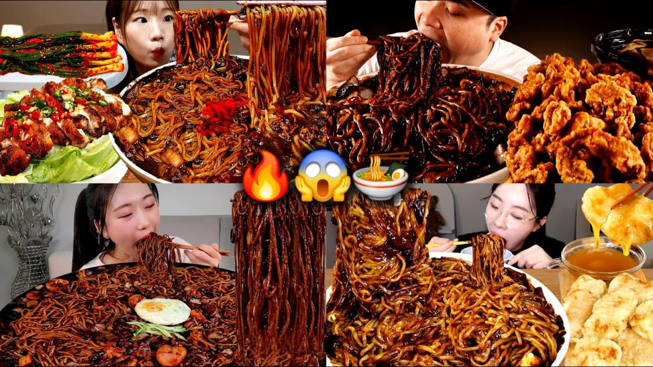 Trying BLACK BEAN NOODLES 😱 | Jajangmyeon Mukbang ASMR 🍜 | 2026