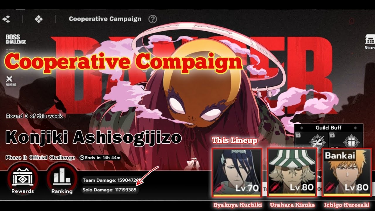 Cooperative Compaign Konjiki Ashisogijizo | Byakuya, Urahara, Ichigo | Bleach Soul Resonance | SEA
