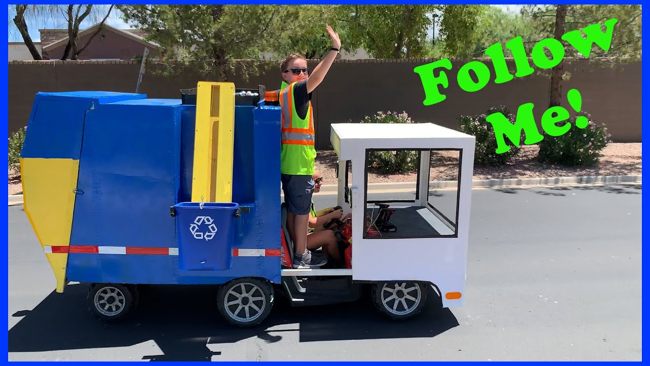 Amazing Toy Truck Follows Awesome REAL Garbage Trucks!