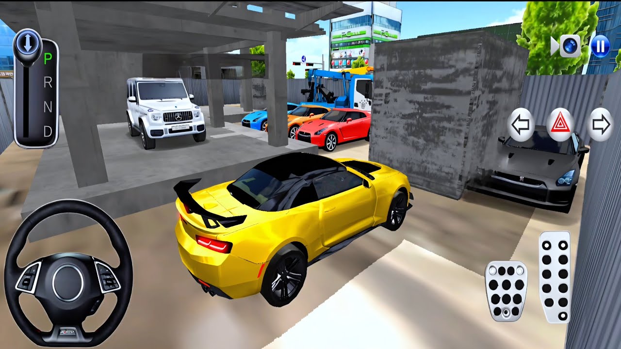 New golden Chevrolet Camaro ZL1 car Stuck in Construction Site - 3D Driving Class 2026 - Car game 3D