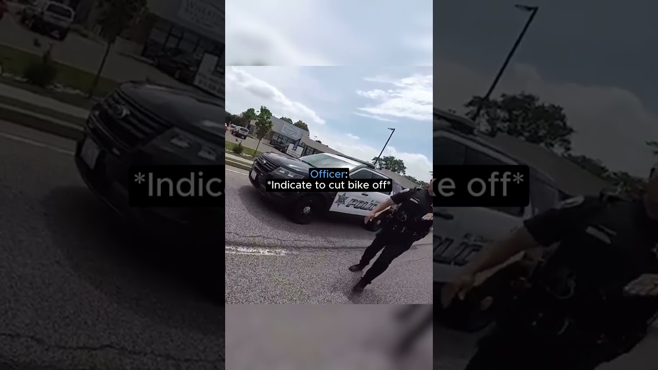 Biker Runs Away From Police