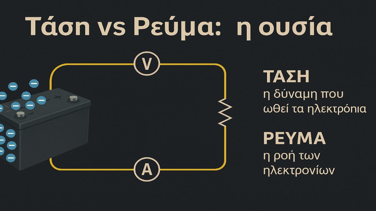 Βασική ⚡️ ηλεκτρολογία | Τί είναι η ΤΑΣΗ και πώς δημιουργείται το ΡΕΥΜΑ;