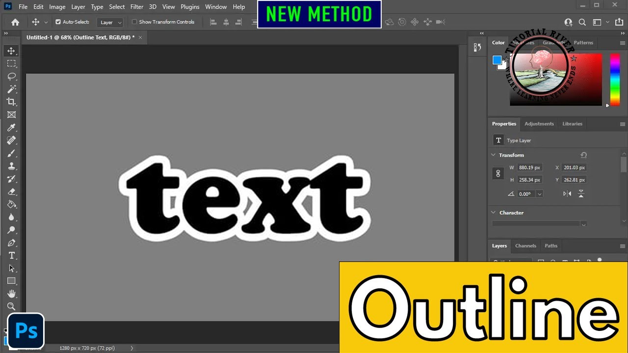 How to Outline text in photoshop 2026