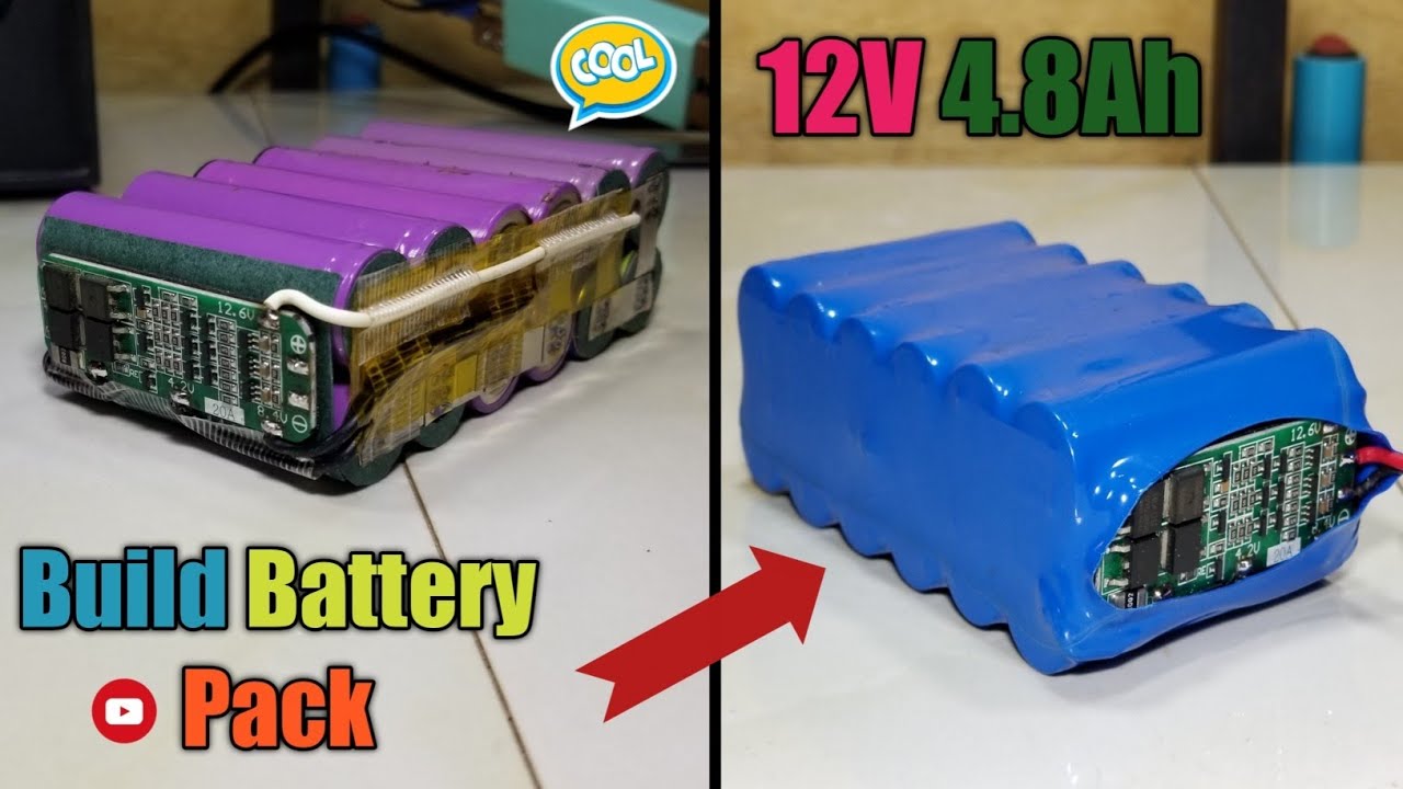 I Build Battery Pack 12V 4800mAh 3S 4P (12Cells) I Use Old Battery For Build.👍