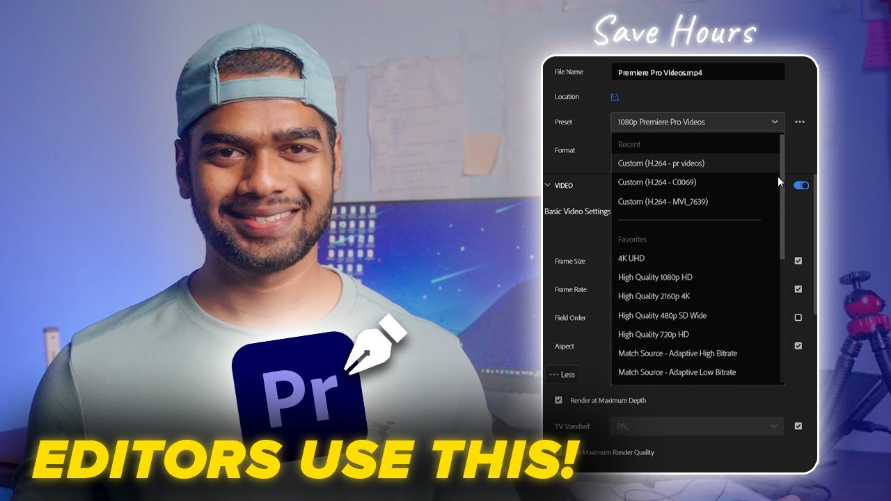 Как создать настройки экспорта видео в качестве пресета в Premiere Pro? (Сэкономьте часы времени)