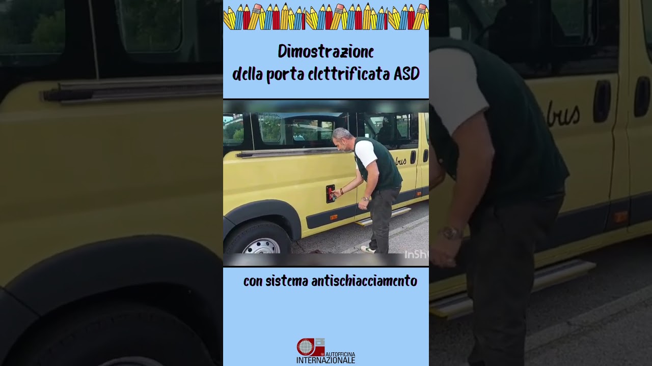 Dimostrazione apertura porta elettrificata ASD scuolabus