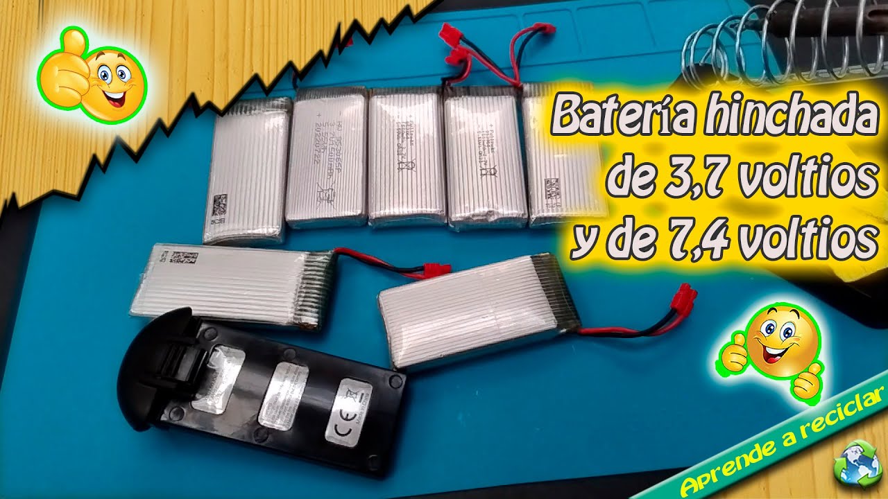 Bater&iacute;a hinchada de 3,7 voltios y de 7,4 voltios