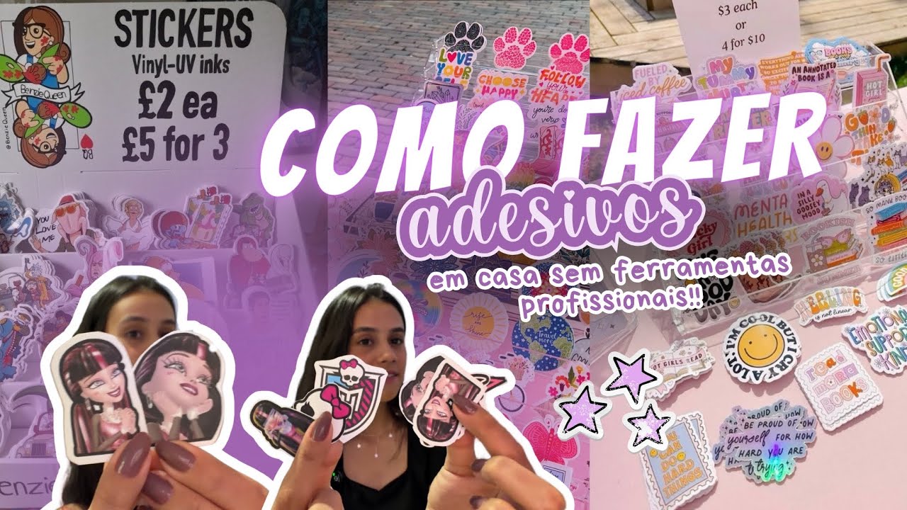 ADESIVOS CASEIROS SEM MÁQUINA DE CORTE - comece já a vender 💜💸