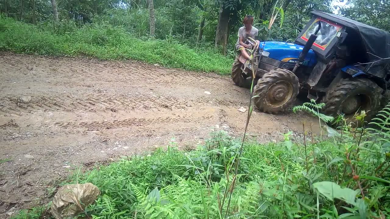 tractor  uphill