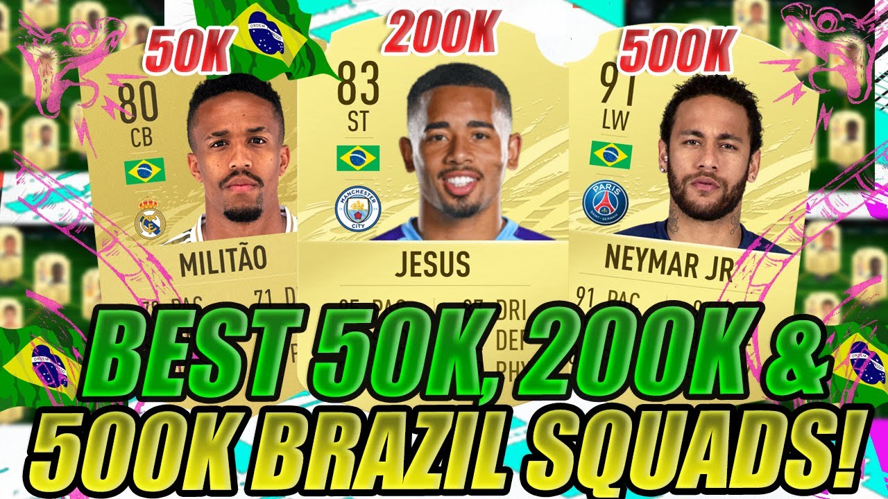 BEST BRAZIL STARTER SQUADS 50K, 200K, & 500K Squad Builder! | META PLAYERS FOR FIFA 21 ULTIMATE TEAM