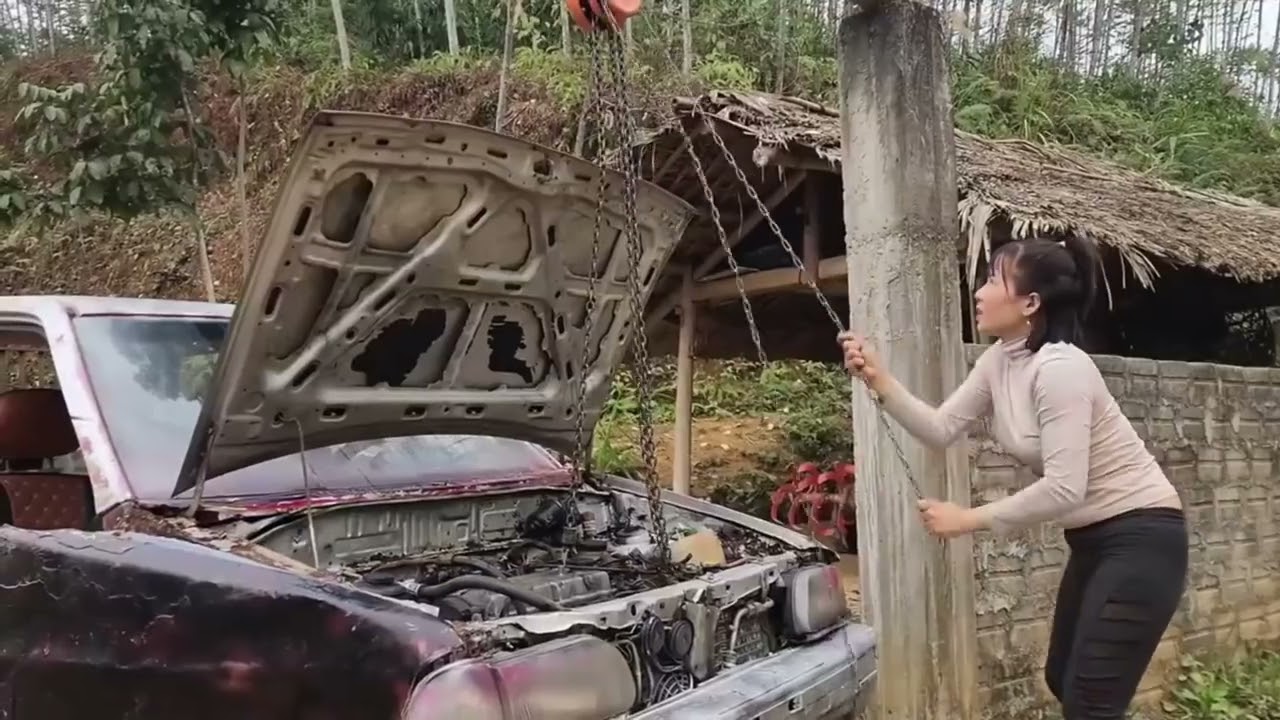 Fully Restoration abandoned Car in the abyss genius girl !