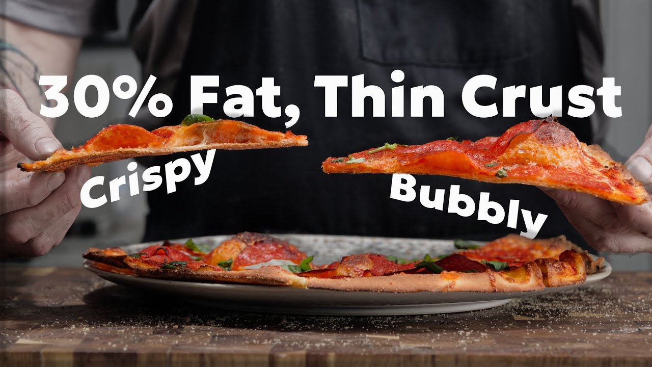 30% Fat In Thin Crust Pizza Dough = UNBELIEVABLY Crispy!