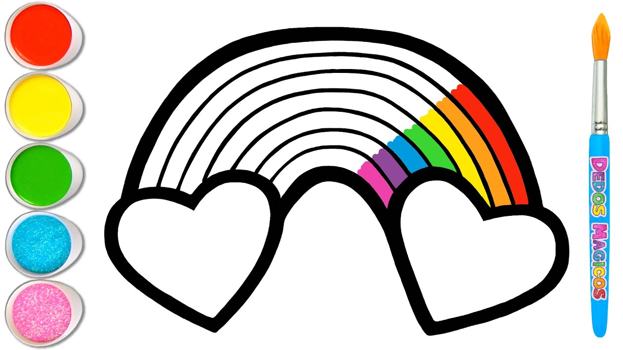 Narysujmy i pokolorujmy razem piękną tęczę z sercami ❤️🌈❤️ Obrazy tęczy #121