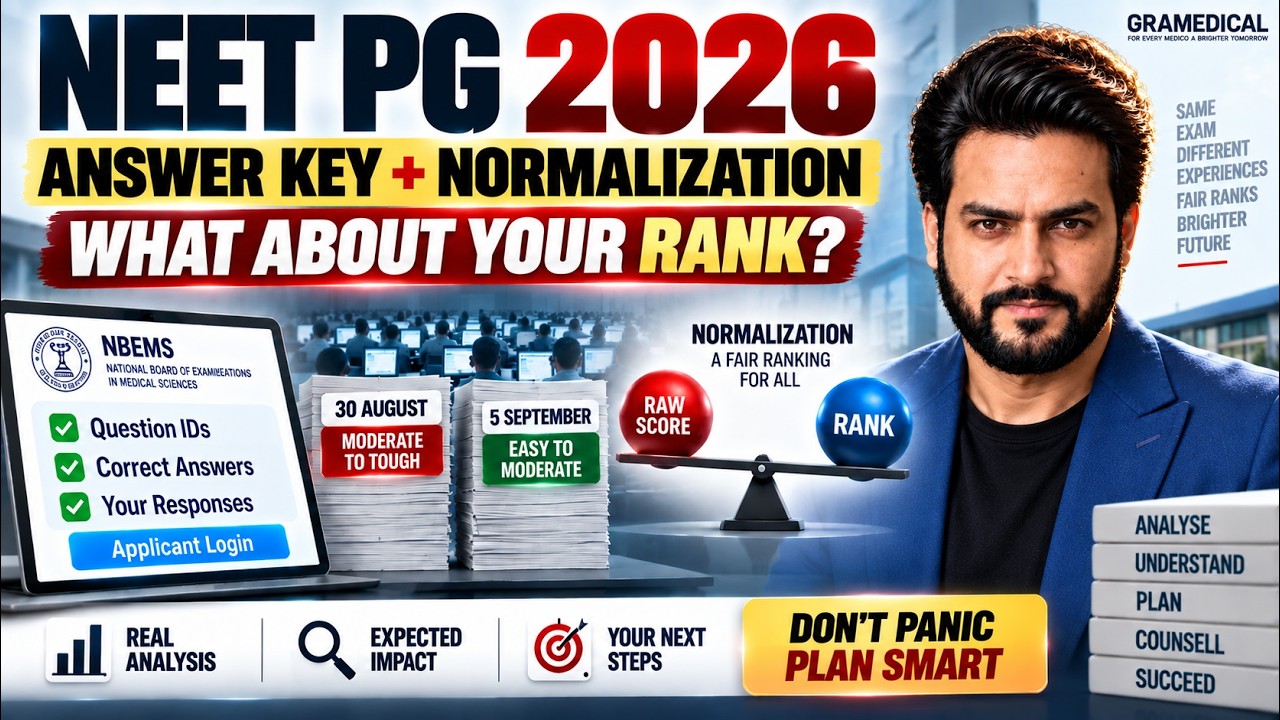 NEET PG 2026 BIG UPDATE 🚨Answer Key + Normalization Explained | Marks vs Rank & Counselling Strategy