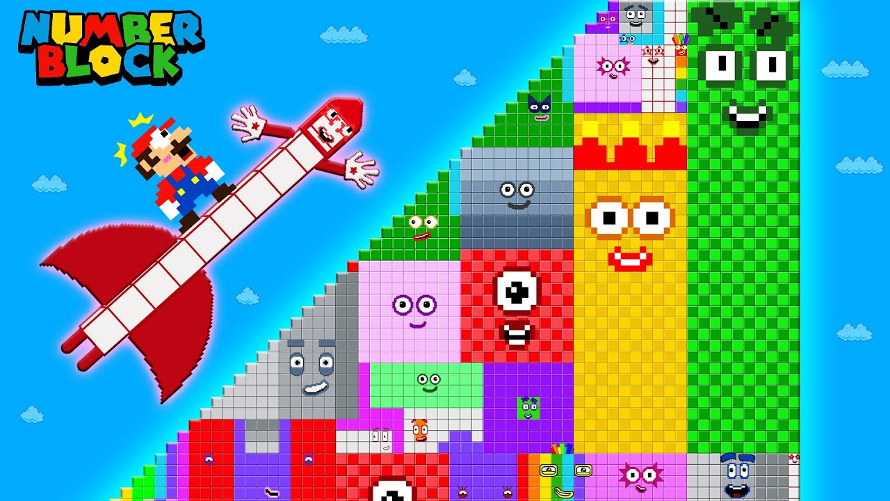 Numberblock's Mario Rescue | Giant Numberblocks mix level up maze | Learn to count | Game Animation