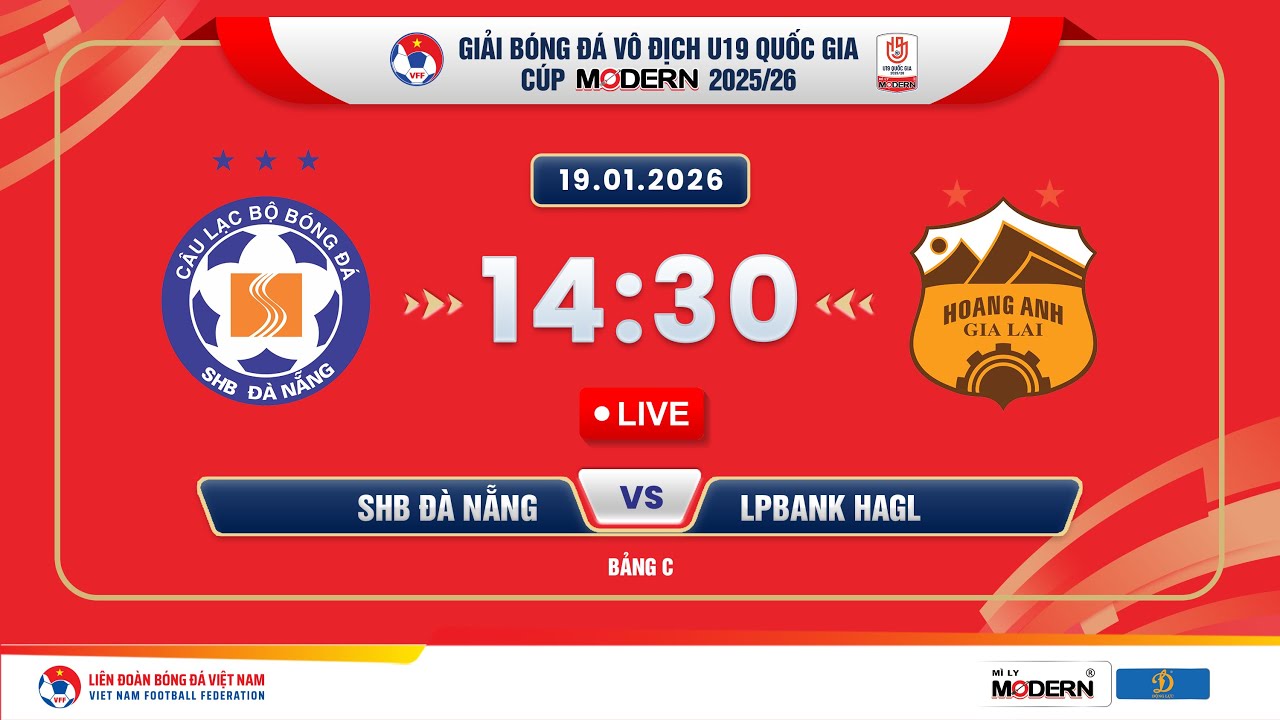 🔴Trực tiếp: SHB Đà Nẵng vs LPBank HAGL |14:30-19.01.2026| GIẢI BÓNG ĐÁ U19 VĐQG - CÚP MODERN 2025/26