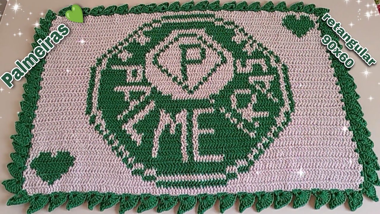 Tapete do Palmeiras, 2⁰ parte passo a passo tapete personalizado 💚💚💚💚