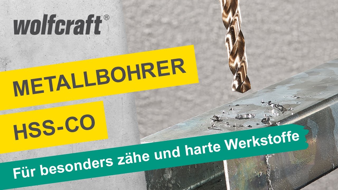 Metallbohrer HSS-Co geschliffen: F&uuml;r Bohrungen in besonders z&auml;he und harte Materialien | wolfcraft