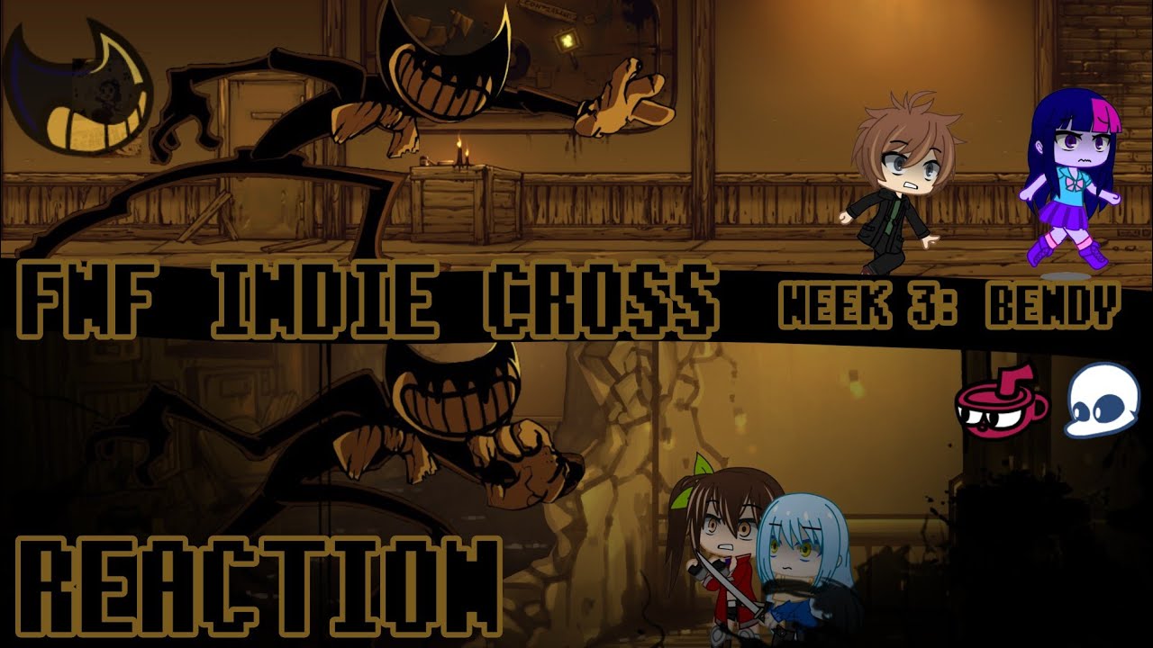 Characters React to FNF Indie Cross - Week 3: Bendy || The Rookie J. (❗Warning: Violence)
