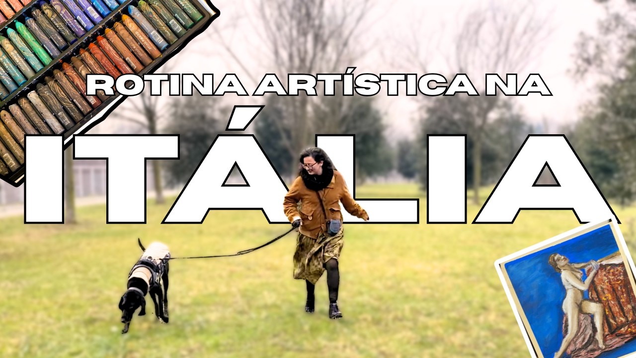 Rotina de uma artista na Itália 🎨🇮🇹 | Giz pastel oleoso | Passeio no parque | Novos projetos
