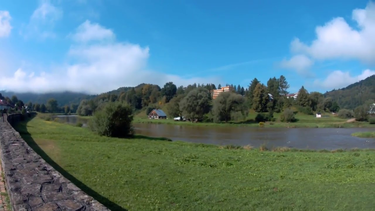 Fragmenty trasy na odcinku Żegiestów - Muszyna - Powroźnik.