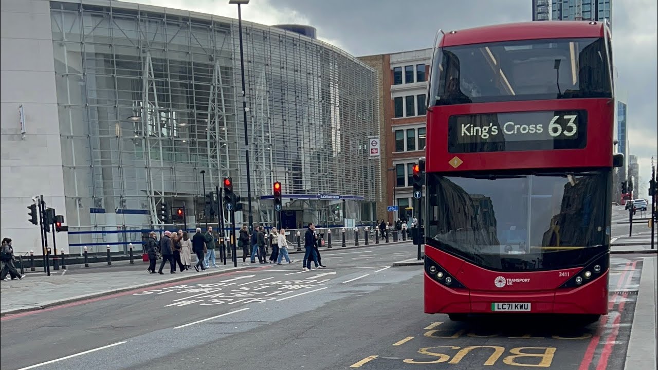 (63 bus) Transport UK London Bus 3411 LC71 KWU Enviro 400EV 