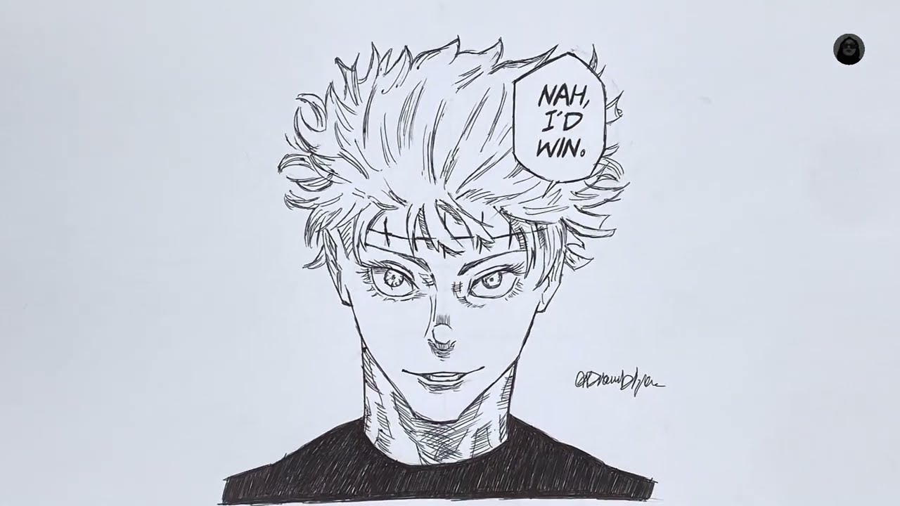 How to draw Gojo Satoru Nah I'd Win (Yuta Vessel) | Easy Step by Step