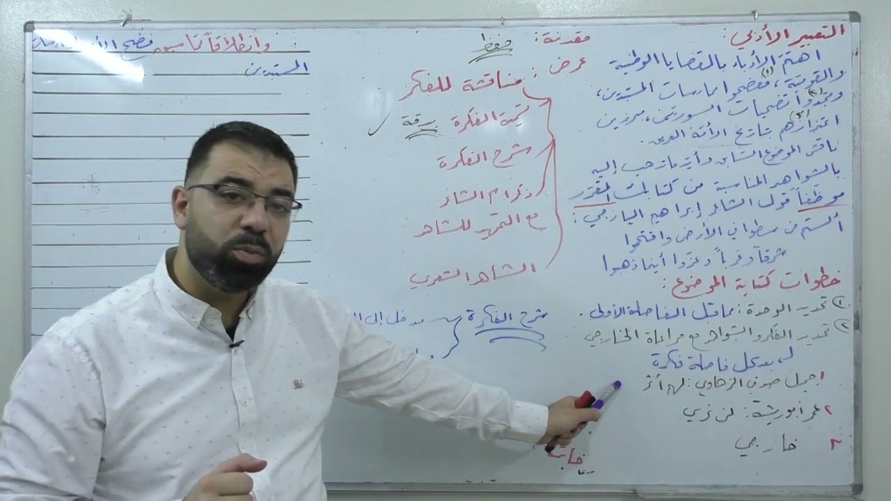 (2) التعبير الأدبي |  بكالوريا علمي أدبي | لغة عربية