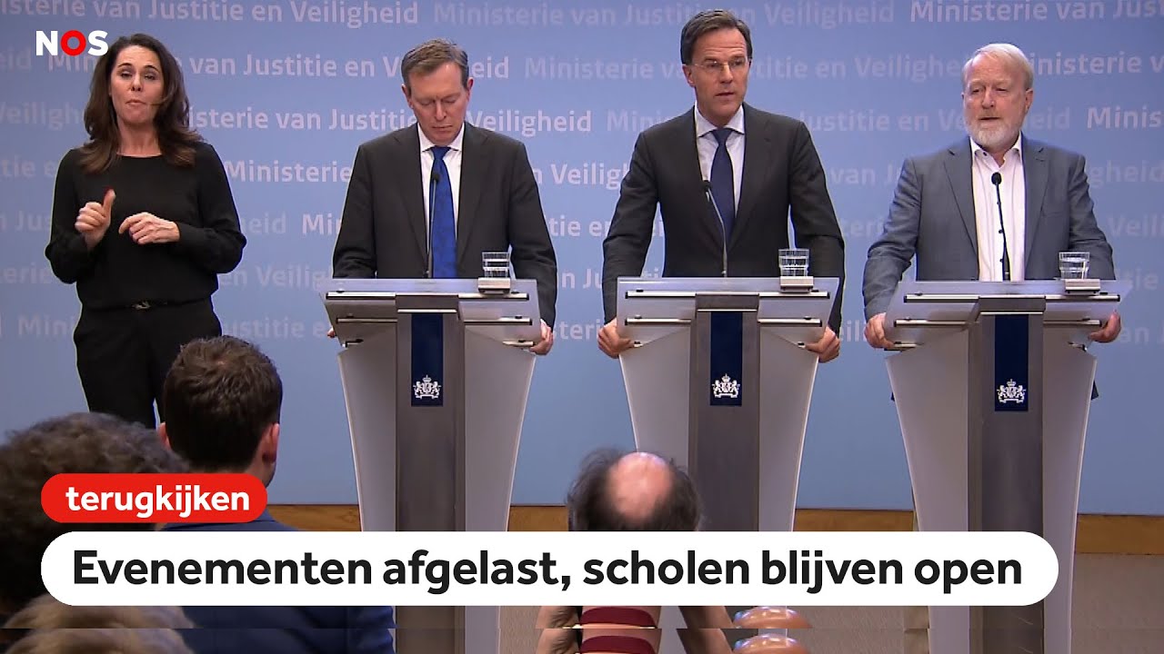 TERUGKIJKEN: Persconferentie over maatregelen tegen coronavirus