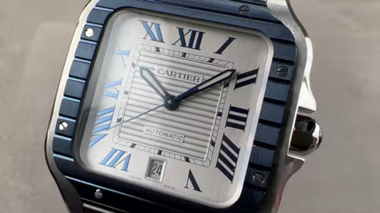 Cartier Santos Large Model Blue PVD Bezel  (WSSA0047) - Hands-On Review & Features Overview