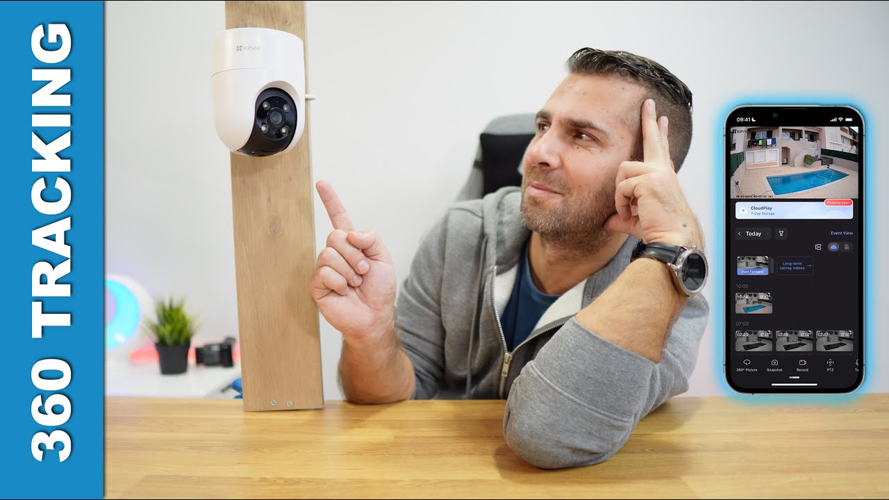 Wifi outdoor Security Camera Night Vision & 360 degree Tracking | EZVIZ H8c