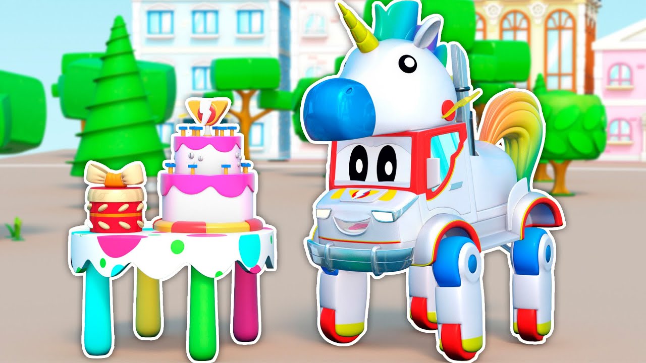Happy birthday, Super Unicorn Truck! - Birthday Celebration with Super Truck !