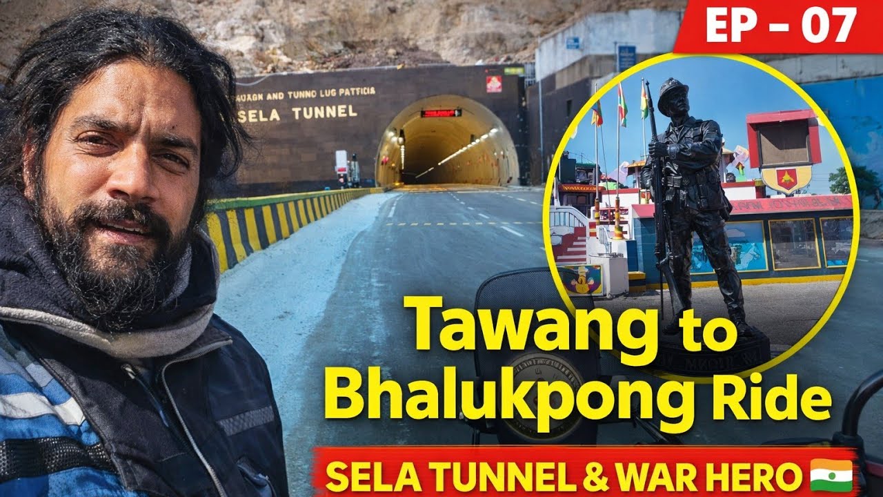 Tawang to Bhalukpong Bike Ride 🇮🇳 | Jaswant Garh War Hero Tribute | Sela Tunnel POV