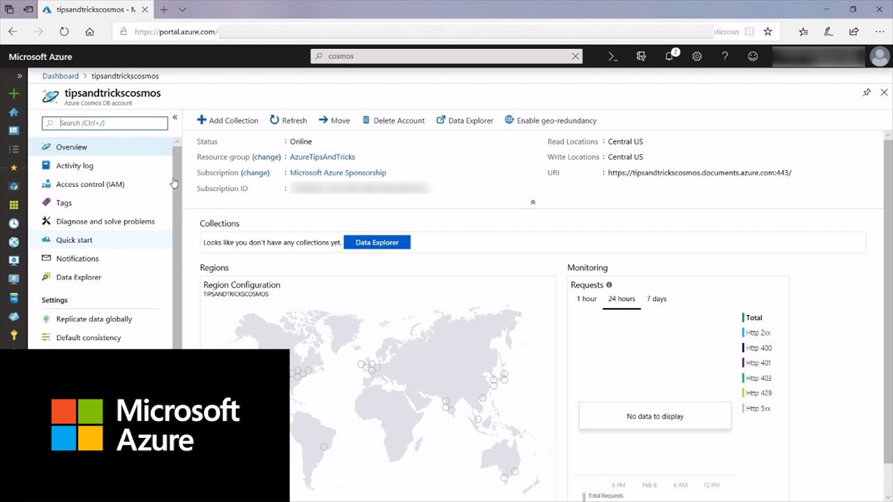 How to work with Azure Cosmos DB and the JavaScript SDK | Azure Tips and Tricks