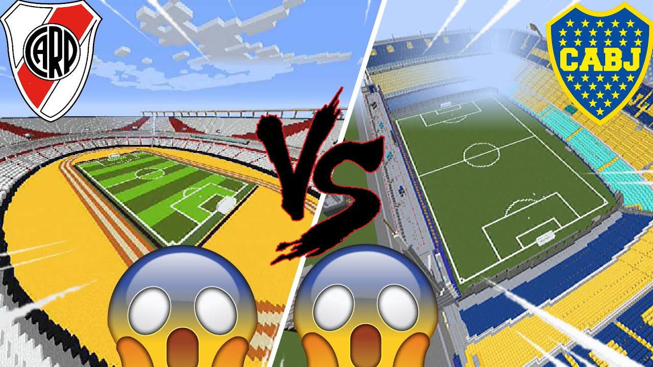 CANCHA DE RIVER VS BOCA EN MINECRAFT¡¡¡¡¡😱😱