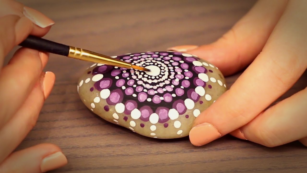 🎨 Painting A Mandala Stone ASMR (Fully Whispered, Binaural, Ear to Ear, Tapping)