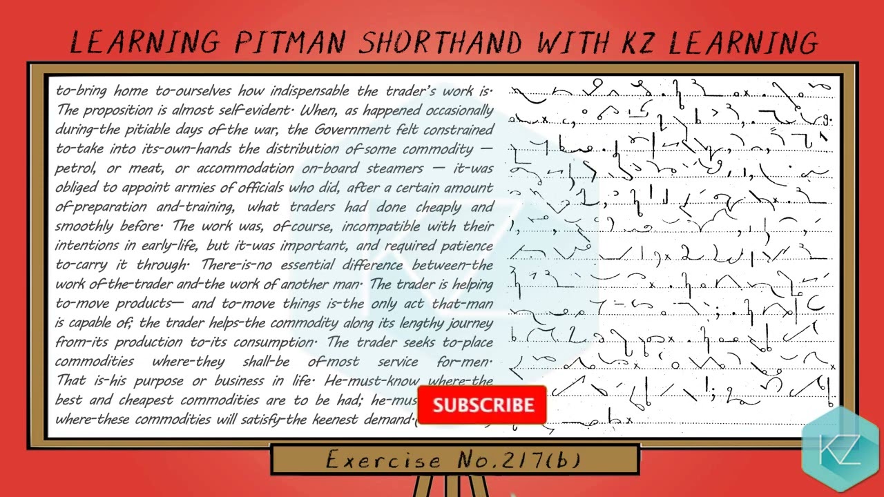 Exercise No.217 @ 100 WPM - Pitman Shorthand Dictation - KZ Learning