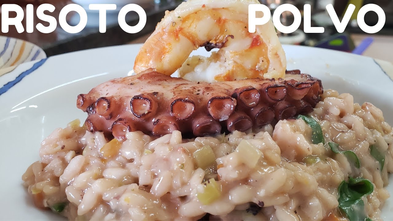 Risoto de Polvo Com Camarão - Frutos do Mar