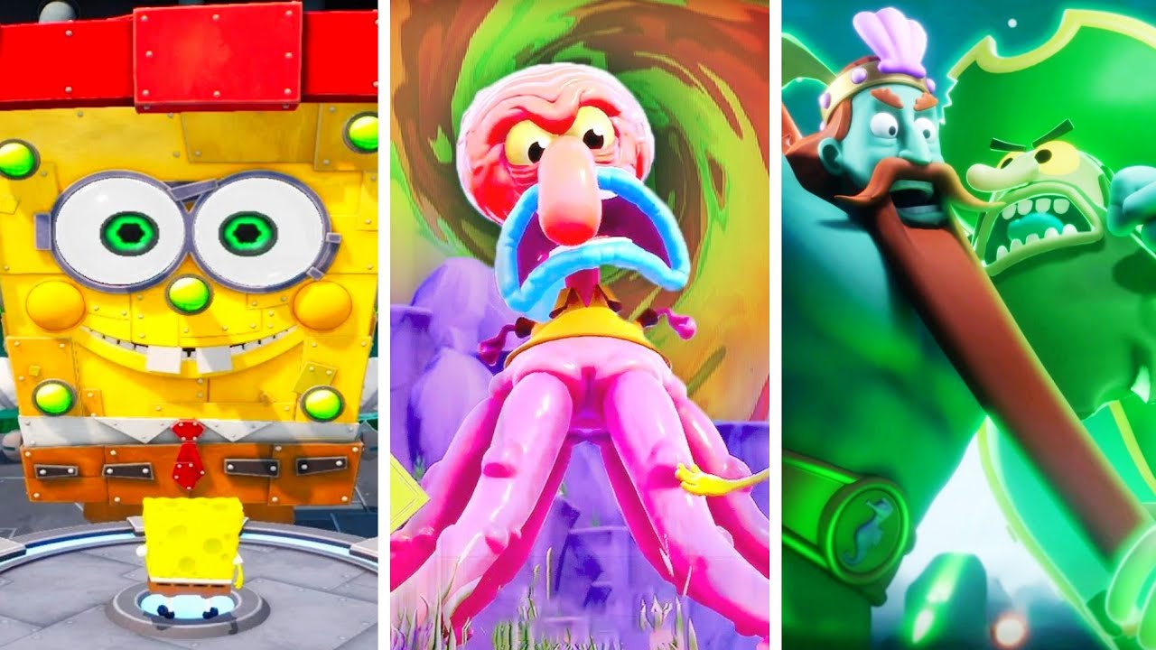 Evolution of Final Boss Fights in SpongeBob Games (4K)