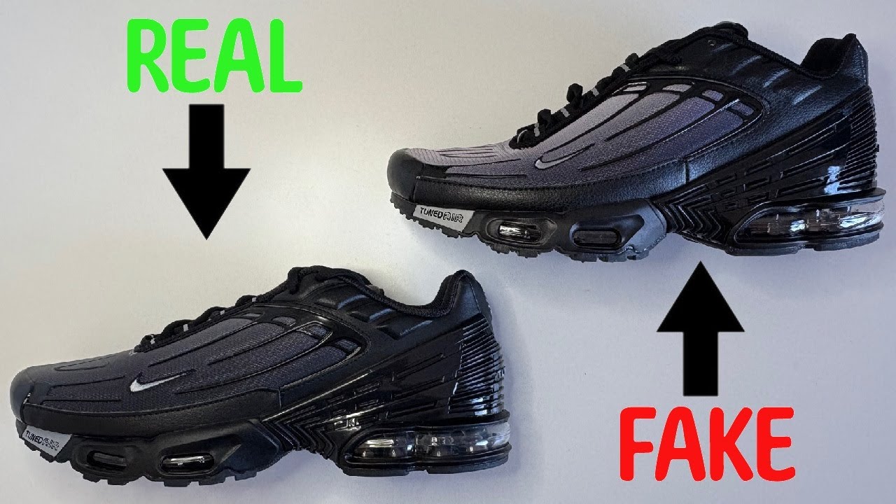 Сравнение настоящих и поддельных кроссовок Nike Air Max Plus III 3 / Tuned 3 / TN 3
