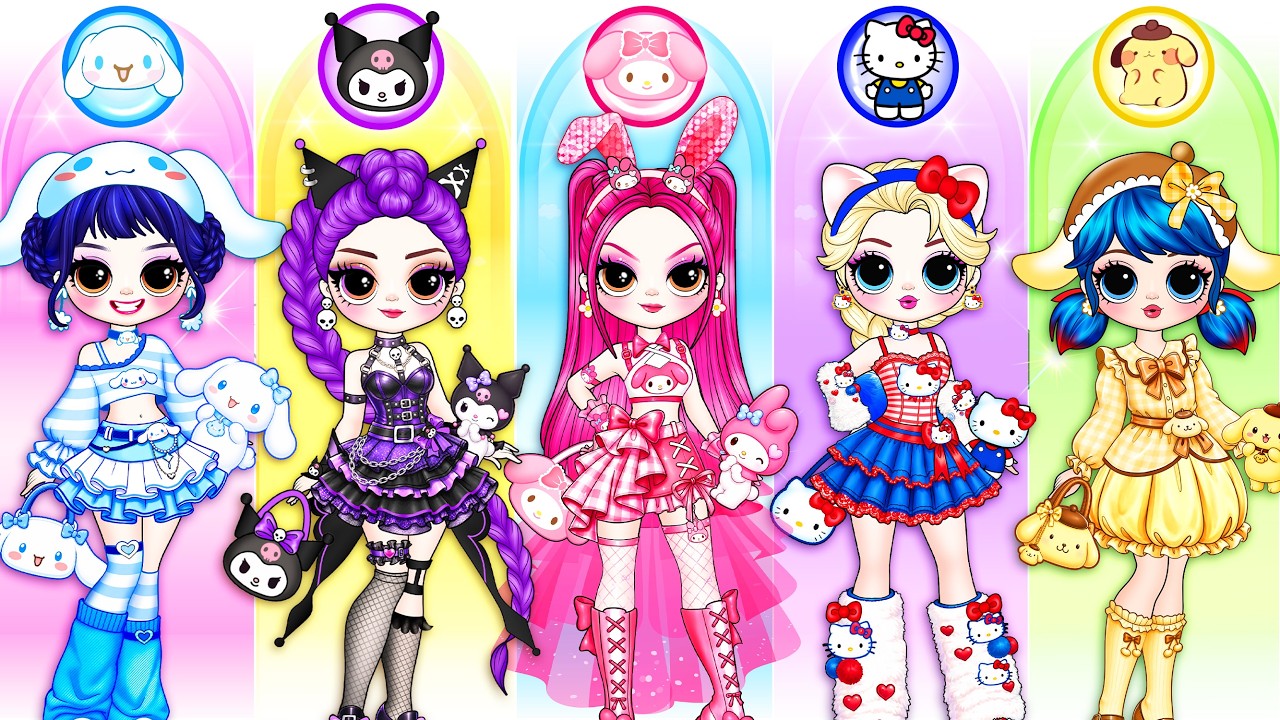K-Pop Demon Hunters: Rumi, Mira & Zoey Cartoon Fashion Glow Up! | DIY Fashion Paper Dolls