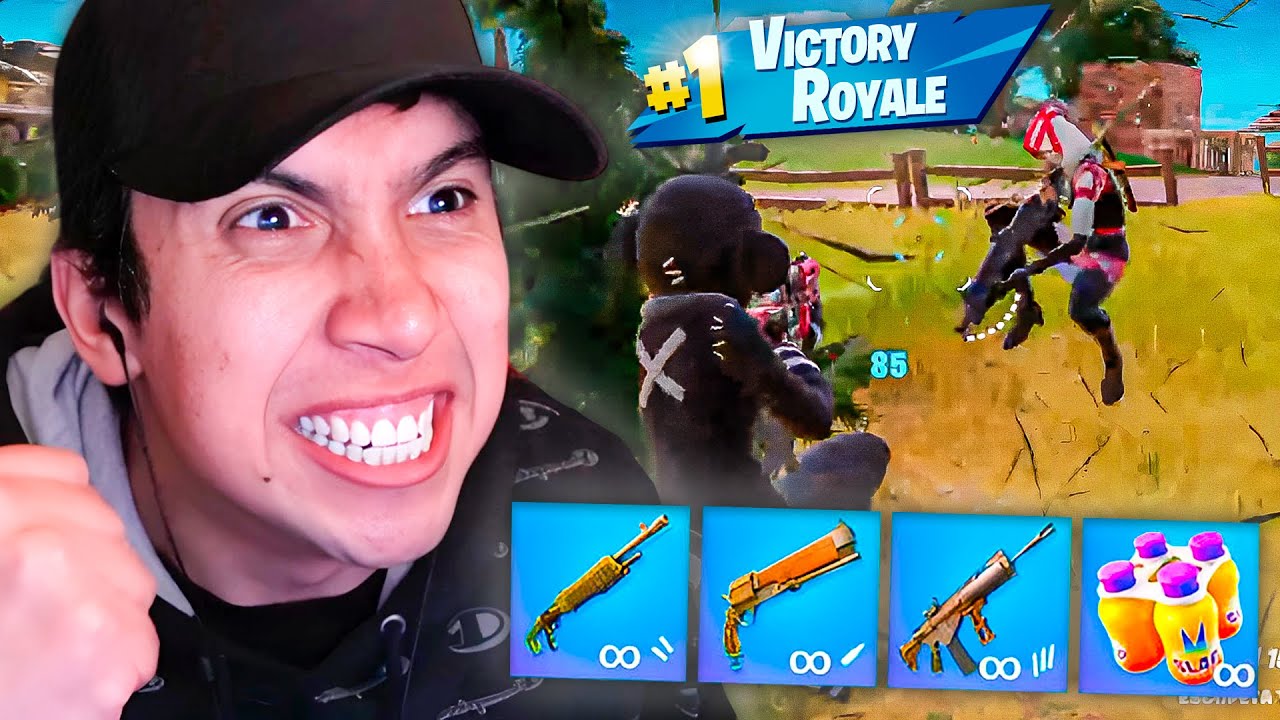 GANANDO EN FORTNITE SOLO CON ARMAS AZULES