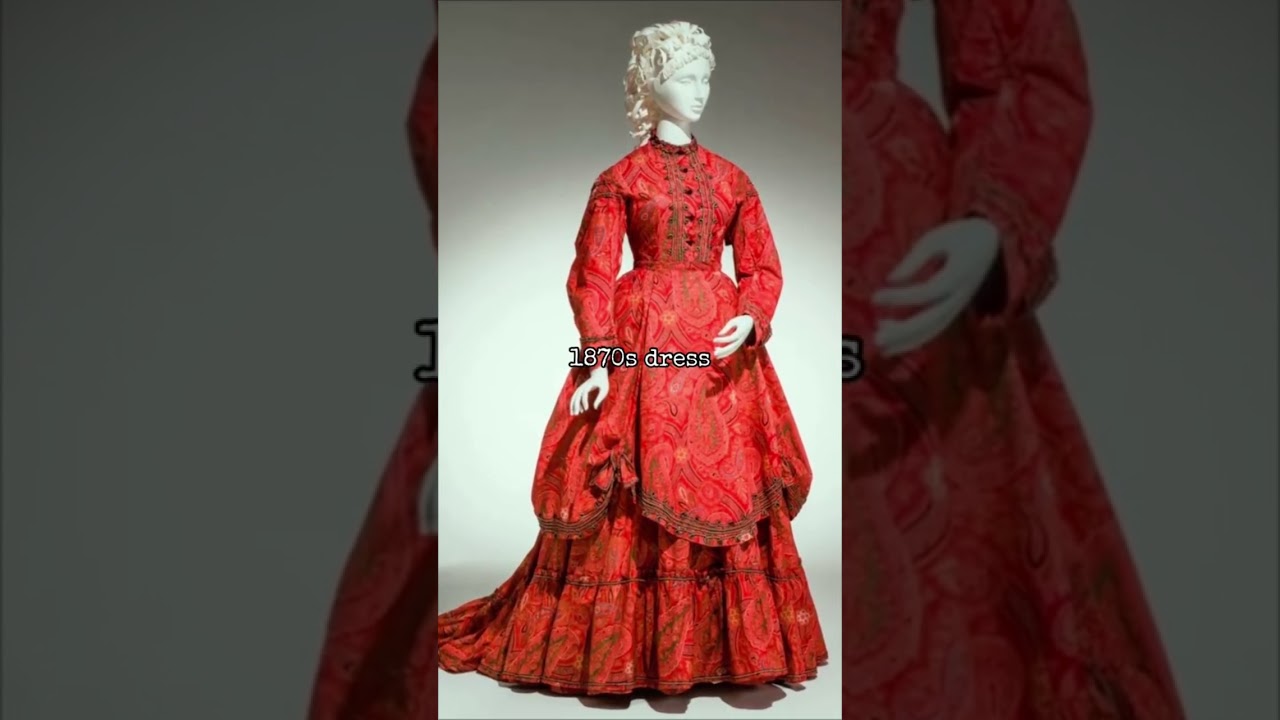 1870s dress 💃|| Victorian fashion || 19th century gown #fashion #history #dress #shorts
