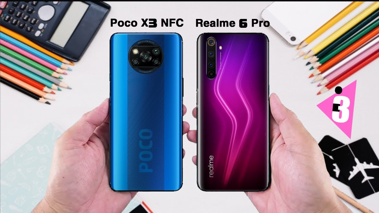 مقارنه بين بوكو اكس 3 وريلمي 6 برو !! poco x3 nfc vs realme 6 pro