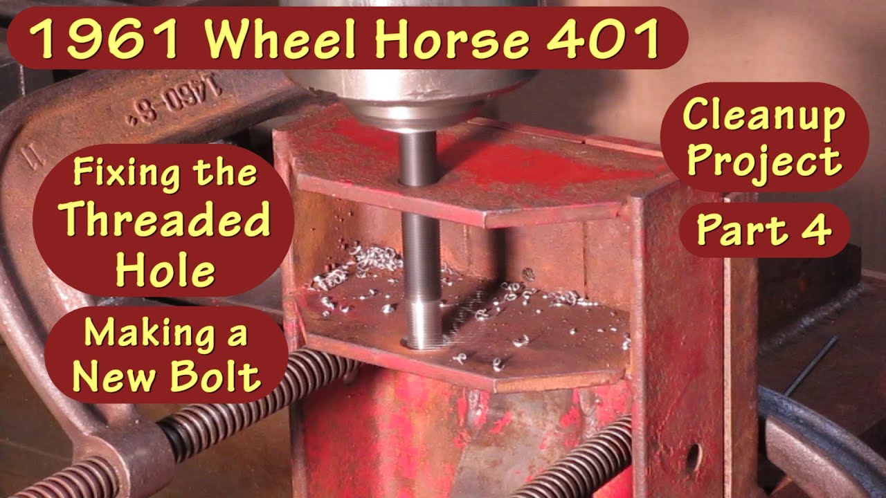 Wheel Horse Model 401, очистка №4, резьба и болты передней оси